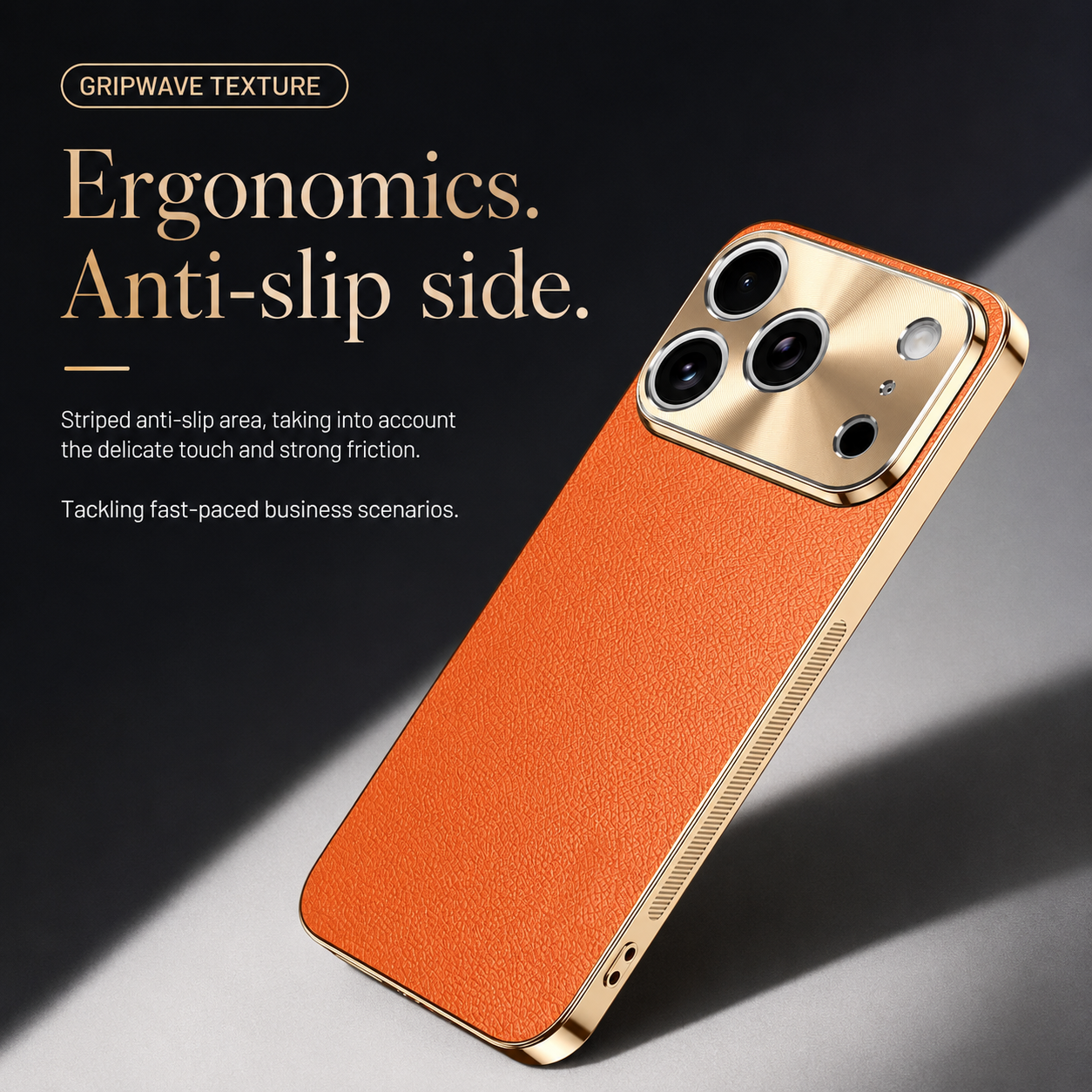 Premium iPhone Case MagSafe Compatible Protective Cover Lychee Texture Leather Back Camera Lens Protection Shockproof Full Coverage Slim Design