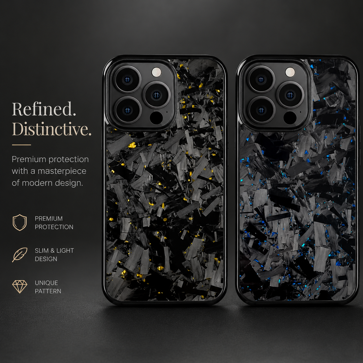 Premium iPhone Case MagSafe Compatible Real Glossy Forged Carbon Fiber Cover Shockproof TPU Hybrid Full-Coverage Magnetic Non-Slip Design