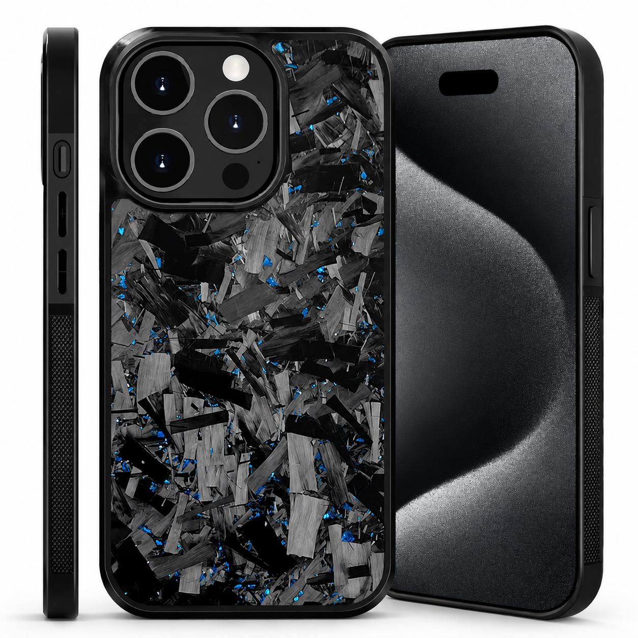 Premium iPhone Case MagSafe Compatible Real Glossy Forged Carbon Fiber Cover Shockproof TPU Hybrid Full-Coverage Magnetic Non-Slip Design