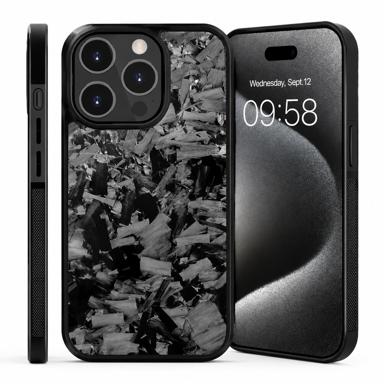 Premium iPhone Case MagSafe Compatible Real Glossy Forged Carbon Fiber Cover Shockproof TPU Hybrid Full-Coverage Magnetic Non-Slip Design