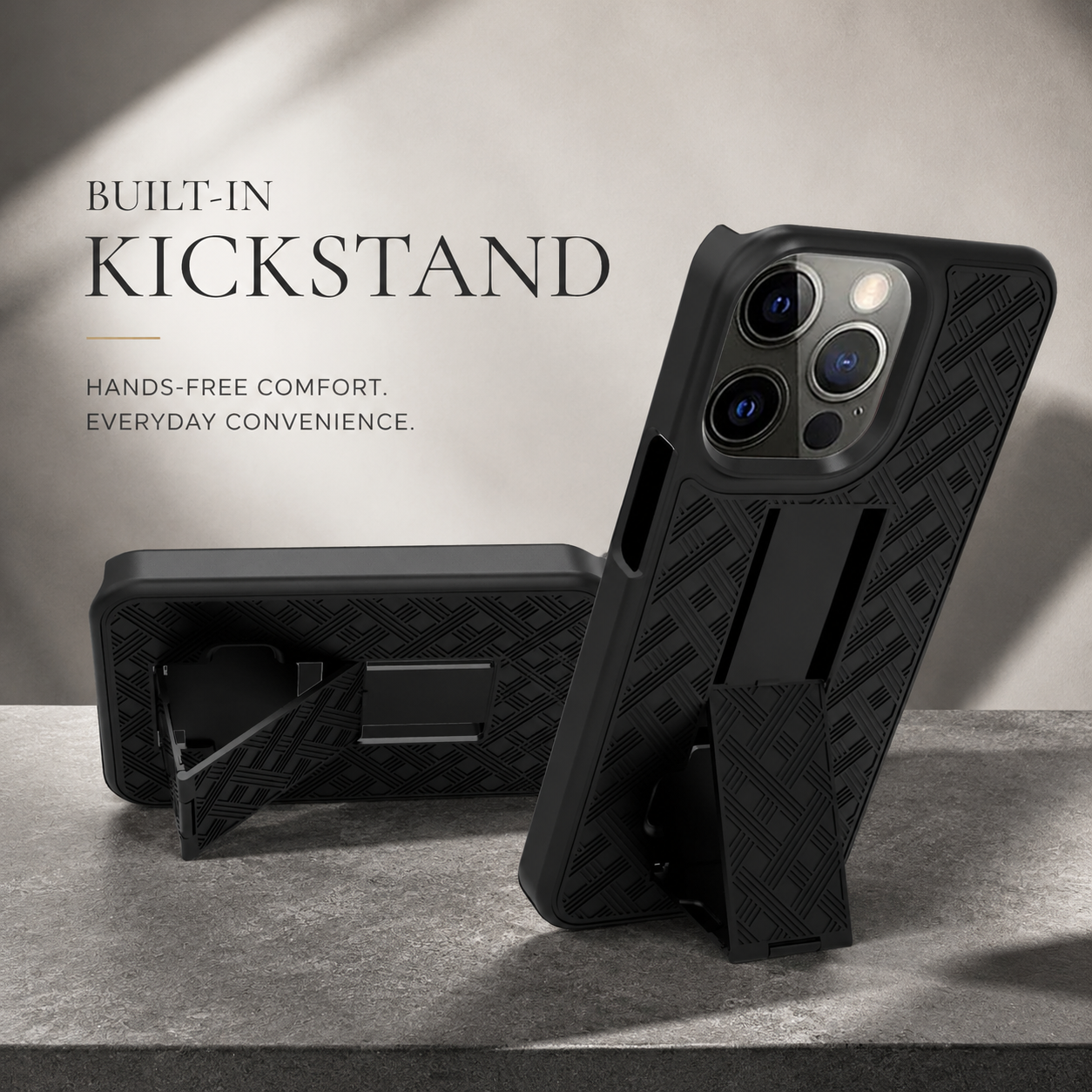 Premium iPhone Case MagSafe Compatible Rugged Armor Belt Clip Holster Kickstand Shockproof Protective Cover Camera Lens Guard Heavy Duty Texture