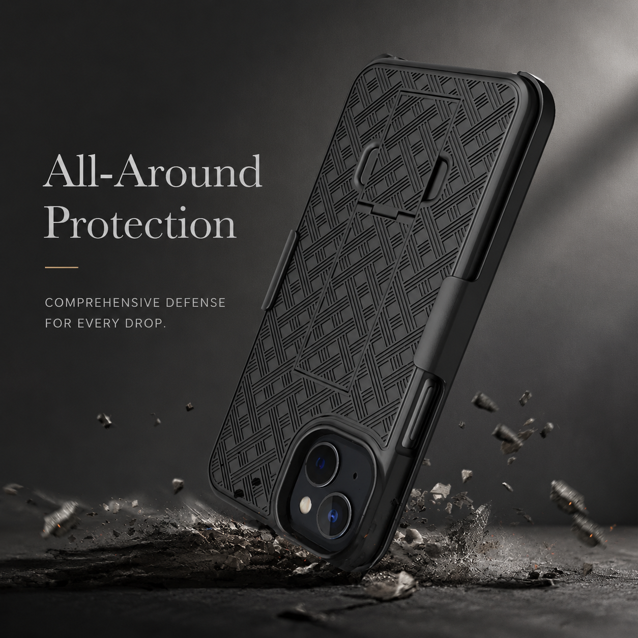 Premium iPhone Case MagSafe Compatible Rugged Armor Belt Clip Holster Kickstand Shockproof Protective Cover Camera Lens Guard Heavy Duty Texture