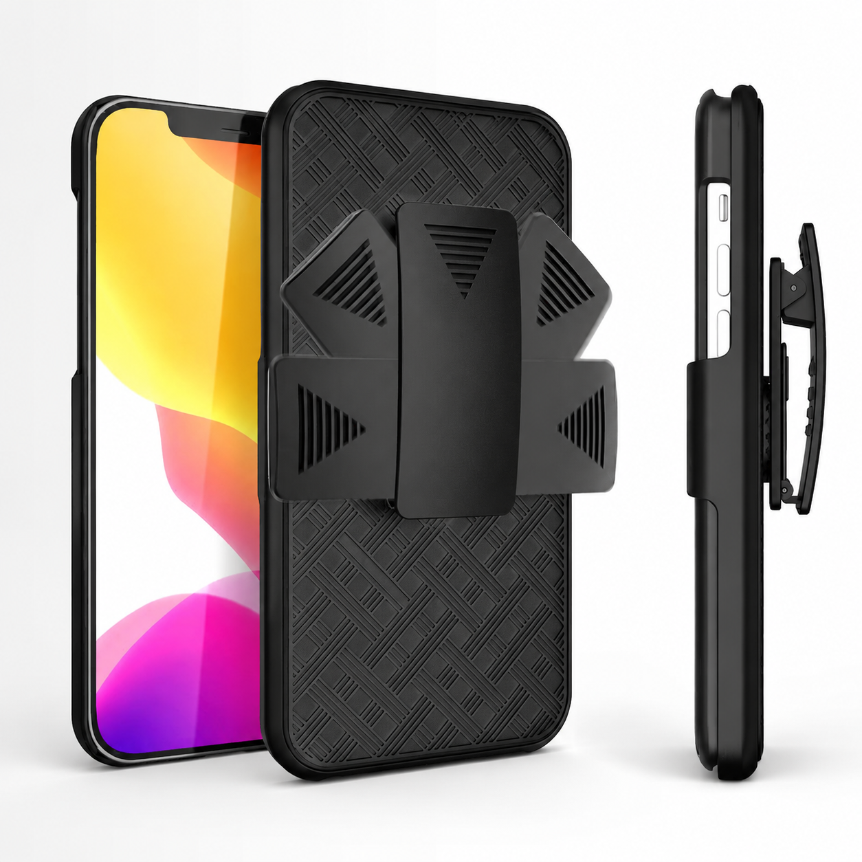 Premium iPhone Case MagSafe Compatible Rugged Armor Belt Clip Holster Kickstand Shockproof Protective Cover Camera Lens Guard Heavy Duty Texture