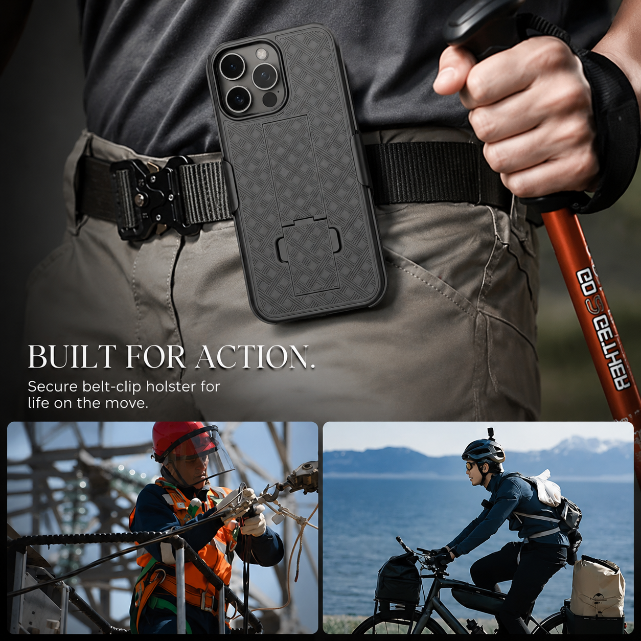 Premium iPhone Case MagSafe Compatible Rugged Armor Belt Clip Holster Kickstand Shockproof Protective Cover Camera Lens Guard Heavy Duty Texture