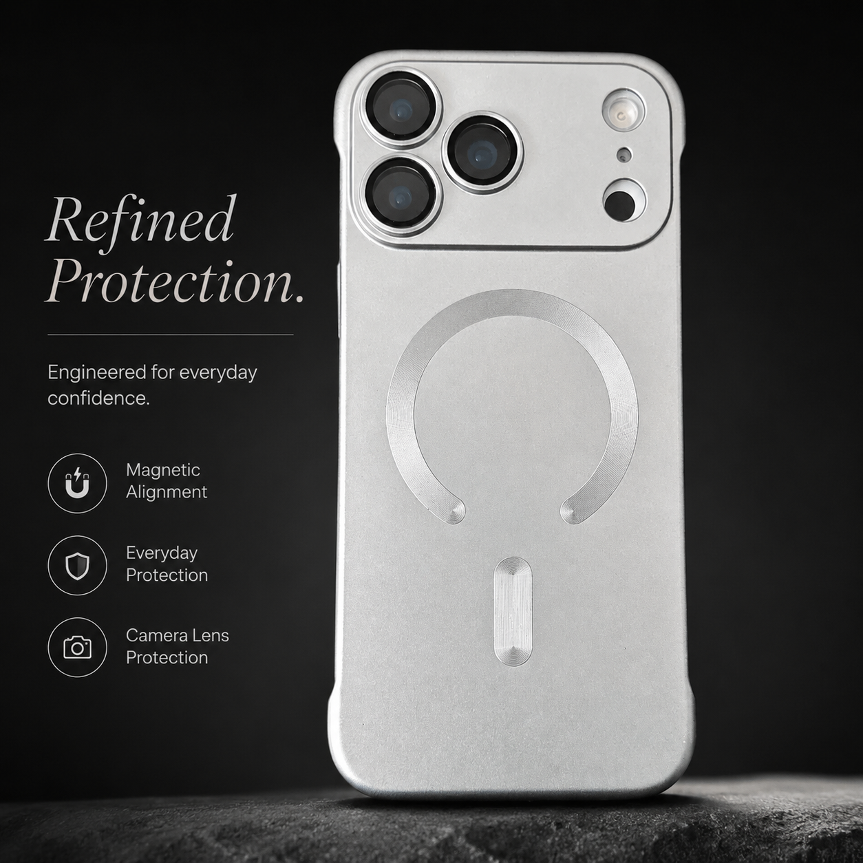 Premium iPhone Case MagSafe Compatible Shockproof Matte Anti-Fingerprint TPU Cover Wireless Charging Dustproof Non-Slip Frameless Solid Design