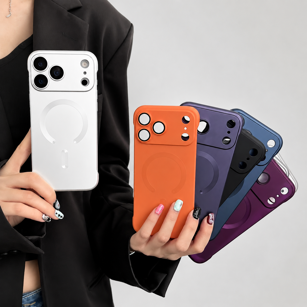 Premium iPhone Case MagSafe Compatible Shockproof Matte Anti-Fingerprint TPU Cover Wireless Charging Dustproof Non-Slip Frameless Solid Design