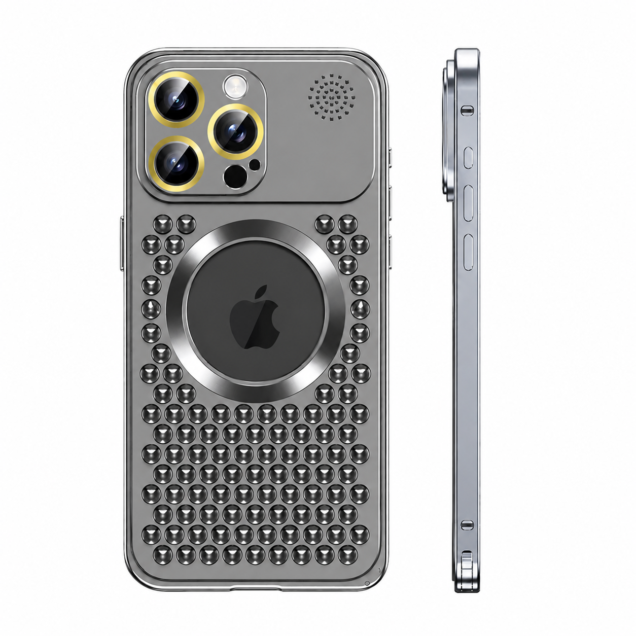 Premium iPhone Case MagSafe Compatible Shockproof Protective Cover Aluminum Frame Heat Dissipation Scratch Resistant Metal Design