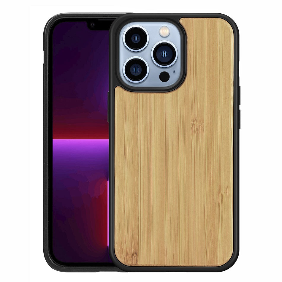 Premium iPhone Case MagSafe Compatible Solid Bamboo Wood Protective Cover Camera Lens Protection Shockproof Hard Back Slim Natural Design