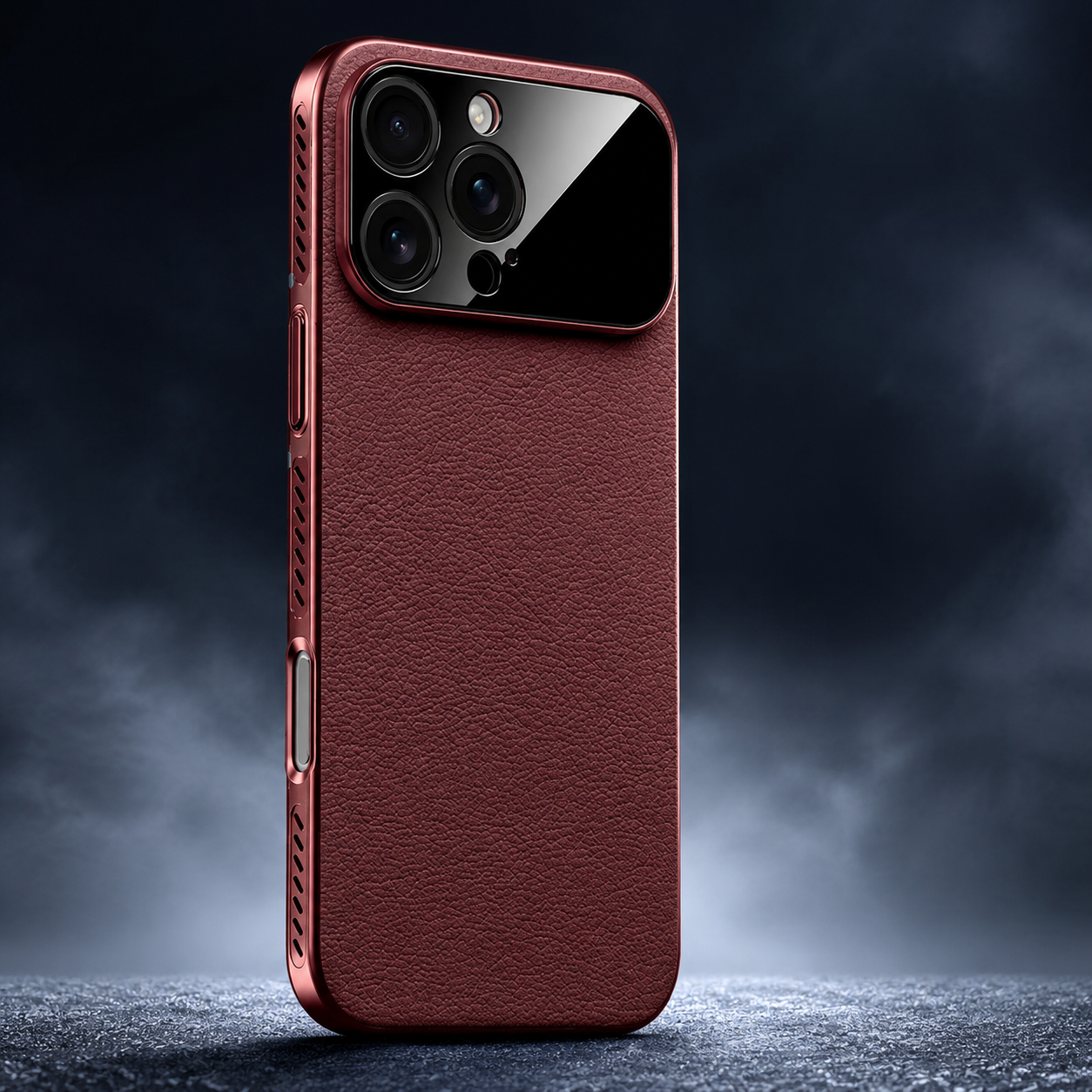 Premium iPhone Case MagSafe Compatible Solid-Color Leather Border Cover Shockproof Anti-Fingerprint Heat-Dissipation Bumper Large Camera Window Non-Slip Design