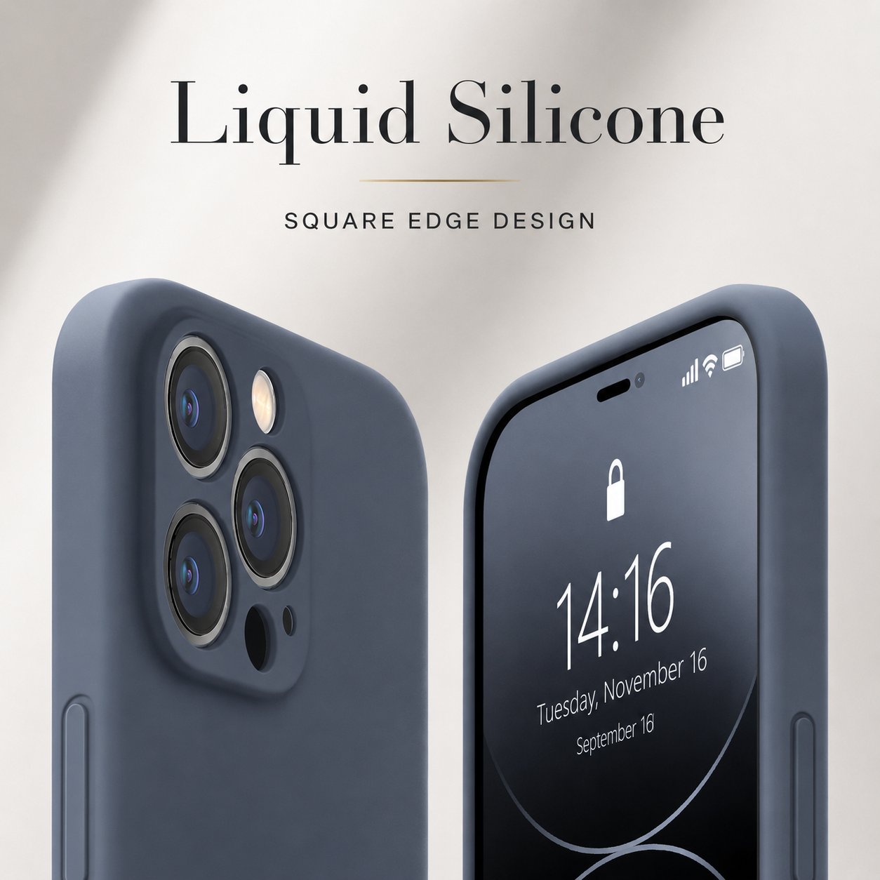 Premium iPhone Case MagSafe Compatible Square Liquid Silicone Design with Camera Lens Protection, Shockproof Construction, Slim Lightweight Profile