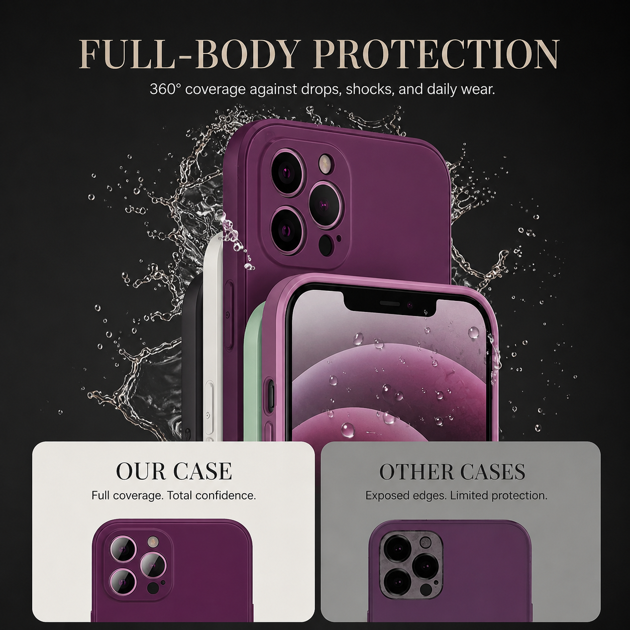 Premium iPhone Case MagSafe Compatible Square Liquid Silicone Design with Camera Lens Protection, Shockproof Construction, Slim Lightweight Profile