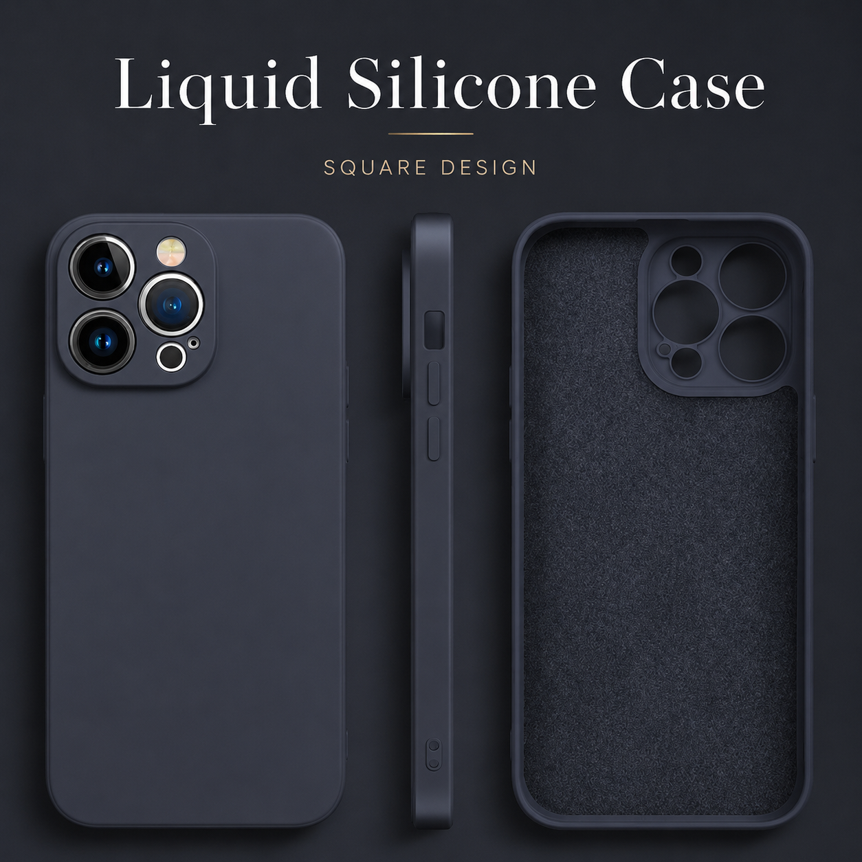Premium iPhone Case MagSafe Compatible Square Liquid Silicone Design with Camera Lens Protection, Shockproof Construction, Slim Lightweight Profile