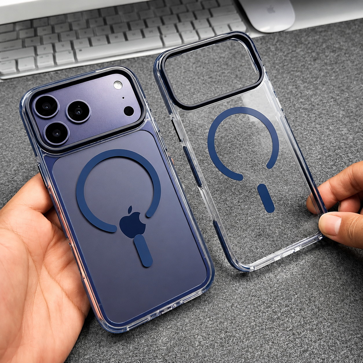 Premium iPhone Case MagSafe Compatible Transparent Acrylic TPU Hybrid Design with Camera Lens Protection, Shockproof Anti Scratch Construction