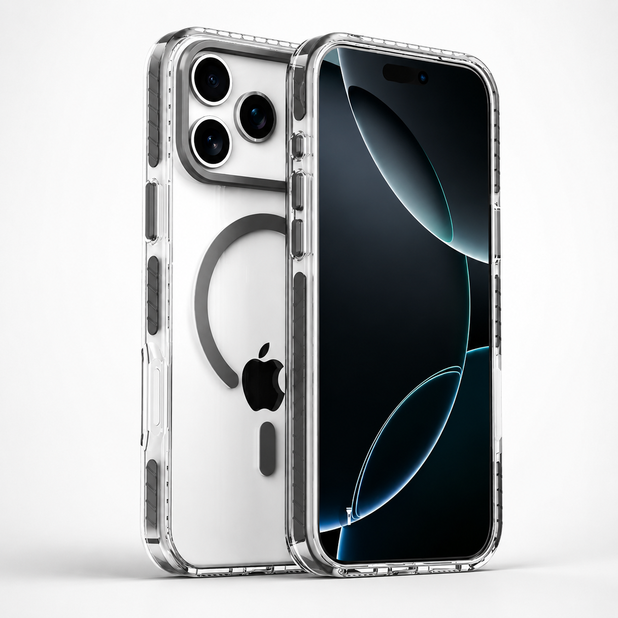 Premium iPhone Case MagSafe Compatible Transparent Acrylic TPU Hybrid Design with Camera Lens Protection, Shockproof Anti Scratch Construction
