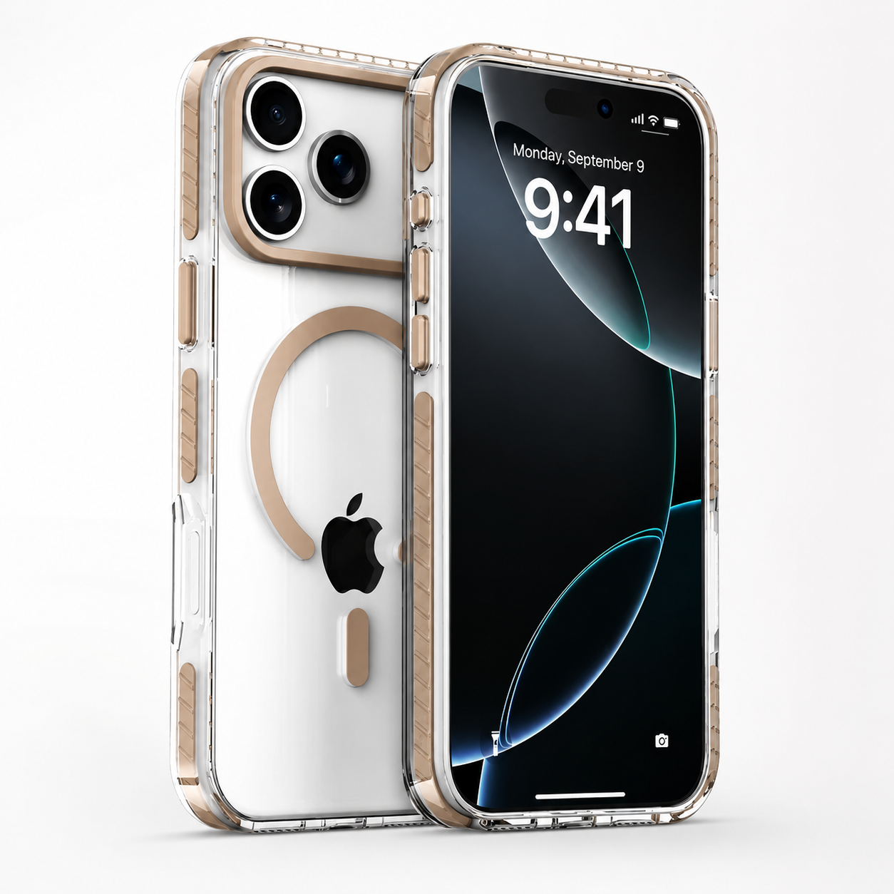 Premium iPhone Case MagSafe Compatible Transparent Acrylic TPU Hybrid Design with Camera Lens Protection, Shockproof Anti Scratch Construction