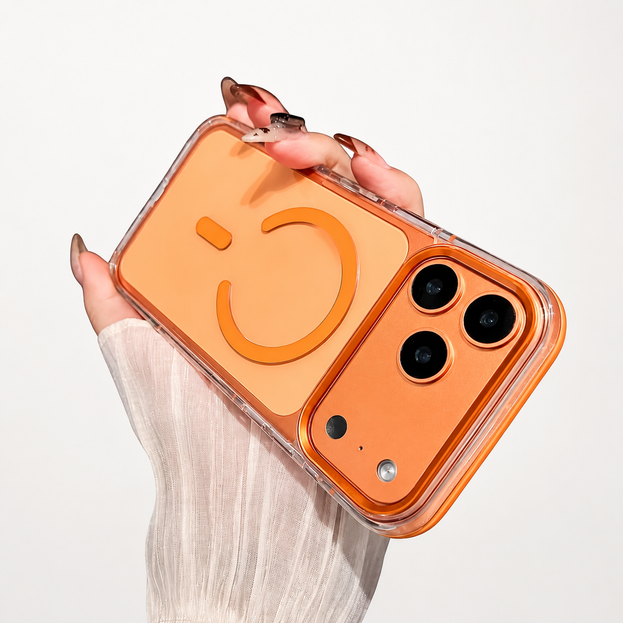 Premium iPhone Case MagSafe Compatible Transparent Design with Camera Lens Protection, Shockproof Anti Fingerprint Surface, Non Slip Soft Grip Construction
