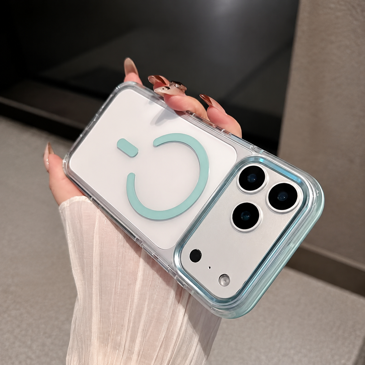 Premium iPhone Case MagSafe Compatible Transparent Design with Camera Lens Protection, Shockproof Anti Fingerprint Surface, Non Slip Soft Grip Construction