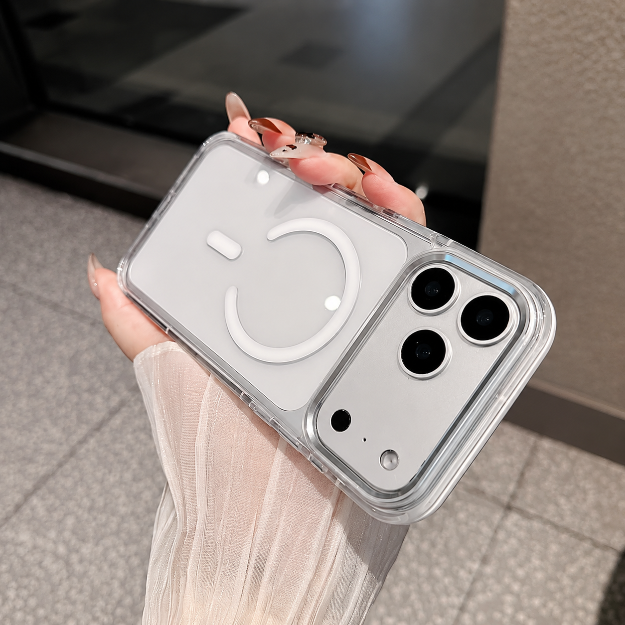 Premium iPhone Case MagSafe Compatible Transparent Design with Camera Lens Protection, Shockproof Anti Fingerprint Surface, Non Slip Soft Grip Construction
