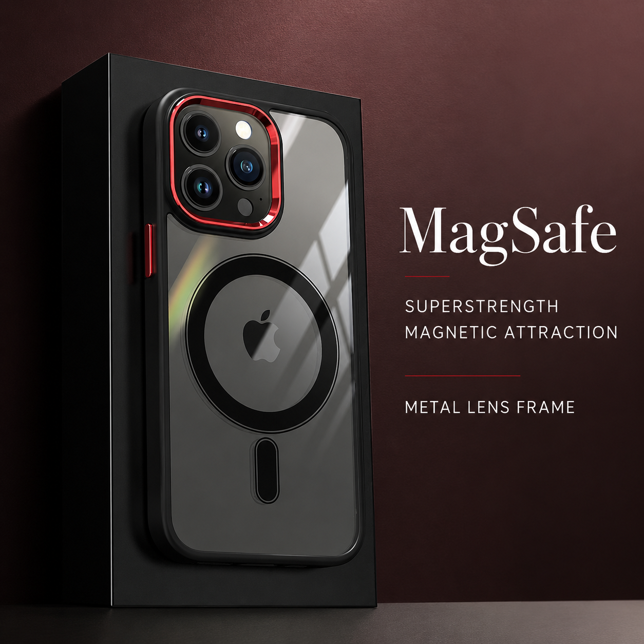 Premium iPhone Case MagSafe Compatible Transparent Hybrid Protective Cover Camera Lens Protection Shockproof Clear HD Slim Lightweight Design