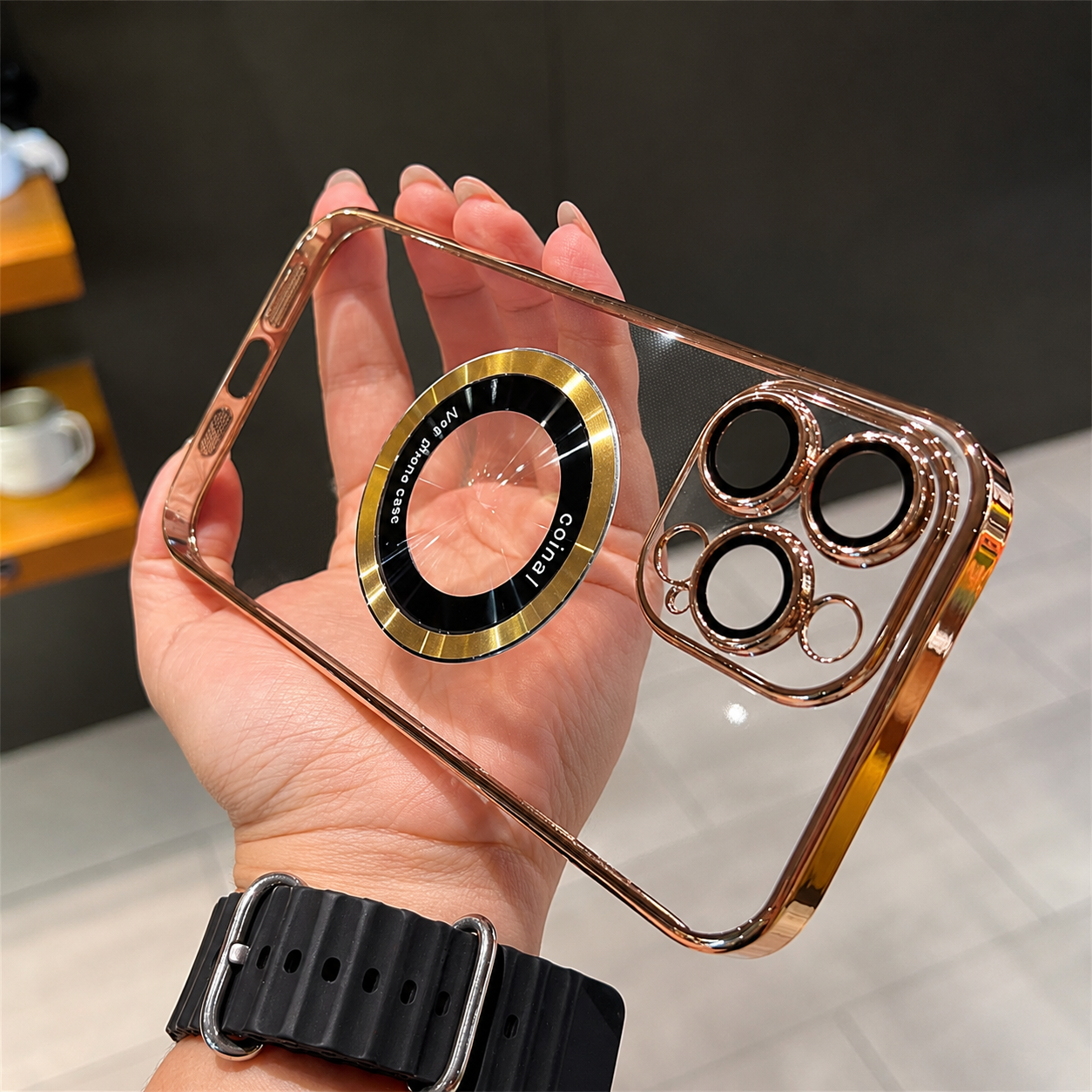 Premium iPhone Case MagSafe Compatible Transparent Protective Cover Camera Lens Protection Shockproof Clear Design Ultra Thin Lightweight Plated Finish