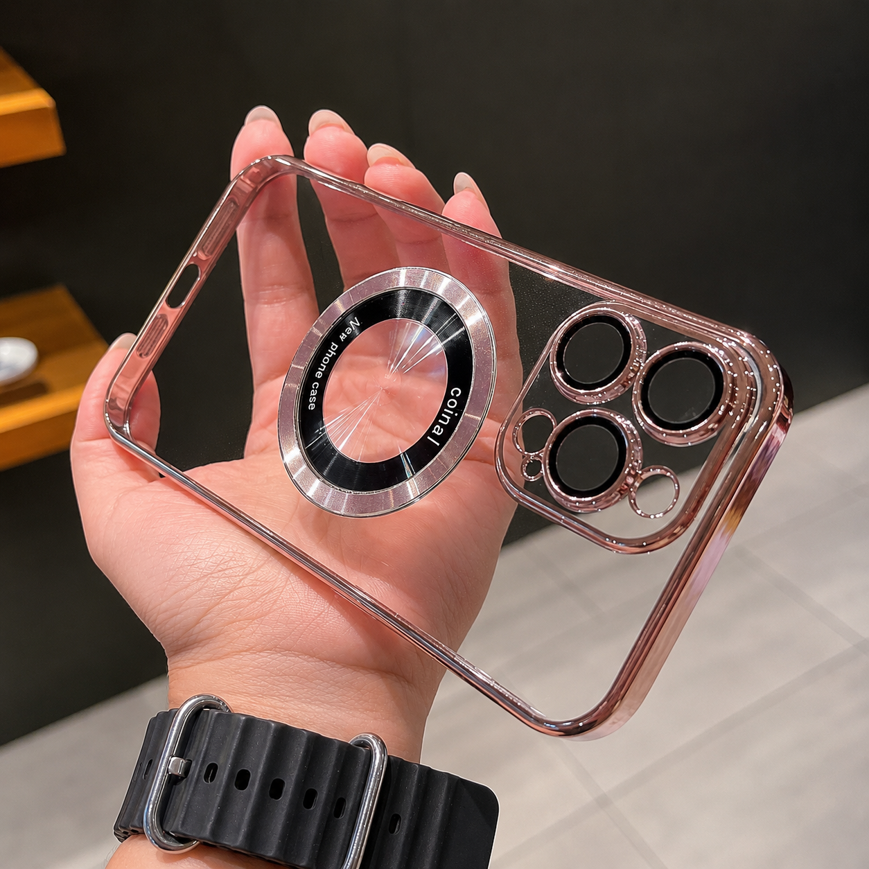 Premium iPhone Case MagSafe Compatible Transparent Protective Cover Camera Lens Protection Shockproof Clear Design Ultra Thin Lightweight Plated Finish