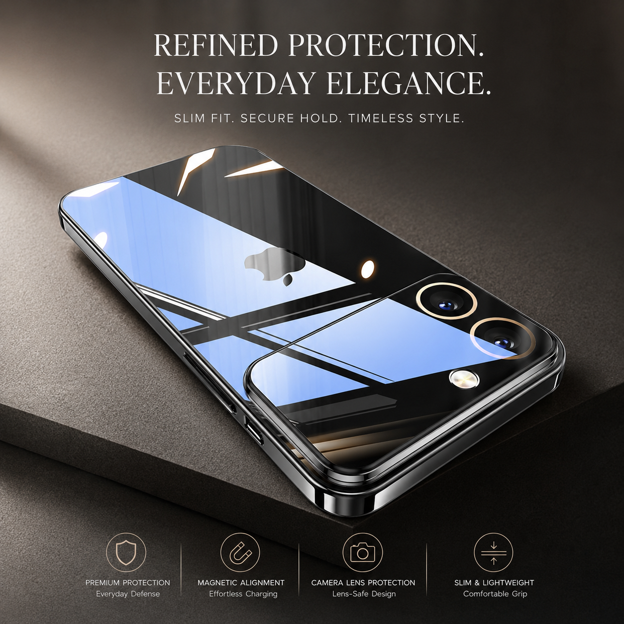 Premium iPhone Case MagSafe Compatible Transparent Protective Cover Camera Lens Protection Shockproof Clear Hard PC Back Ultra Thin Design