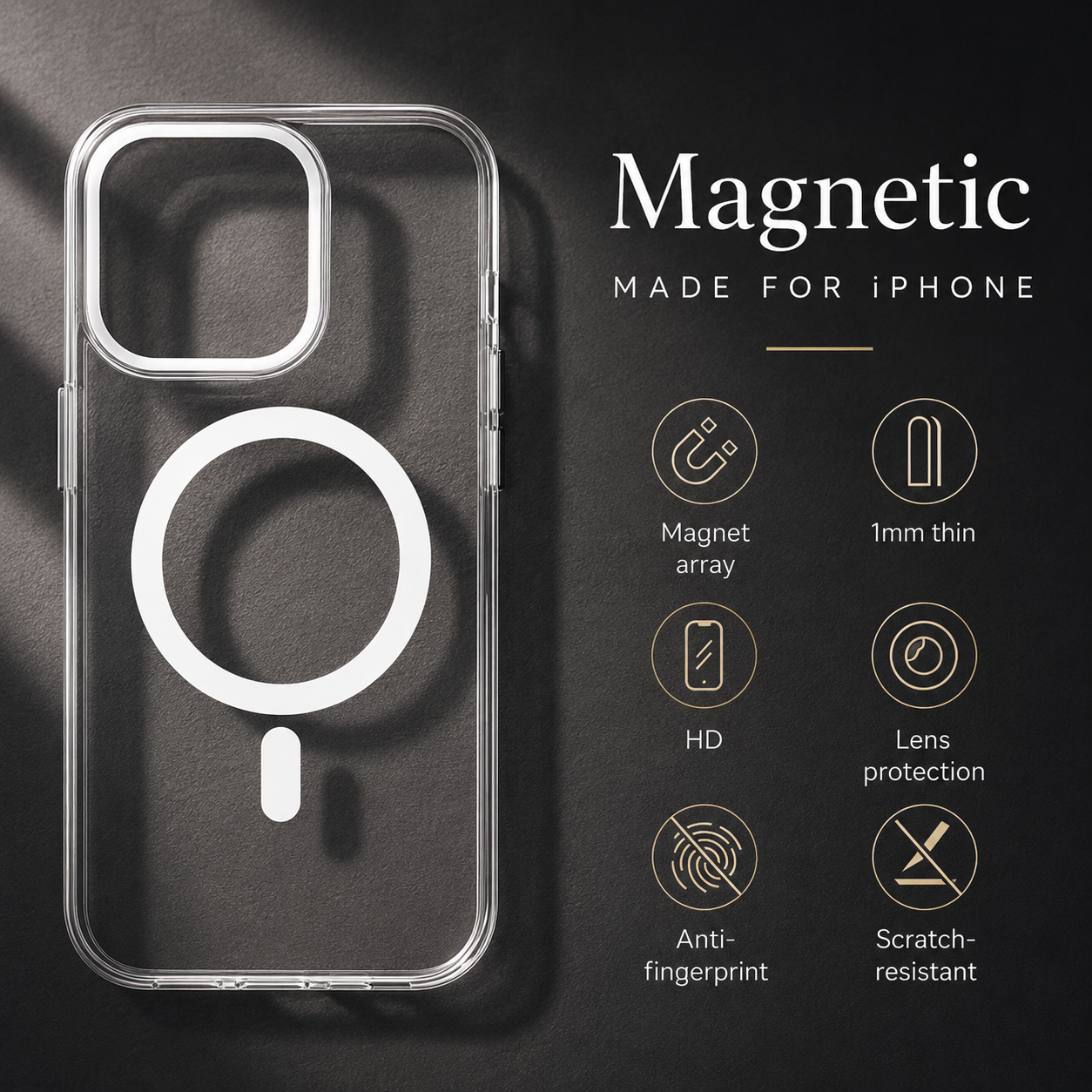 Premium iPhone Case MagSafe Compatible Transparent Protective Cover Camera Lens Protection Shockproof Ultra Thin Frameless Clear Design Slim Profile