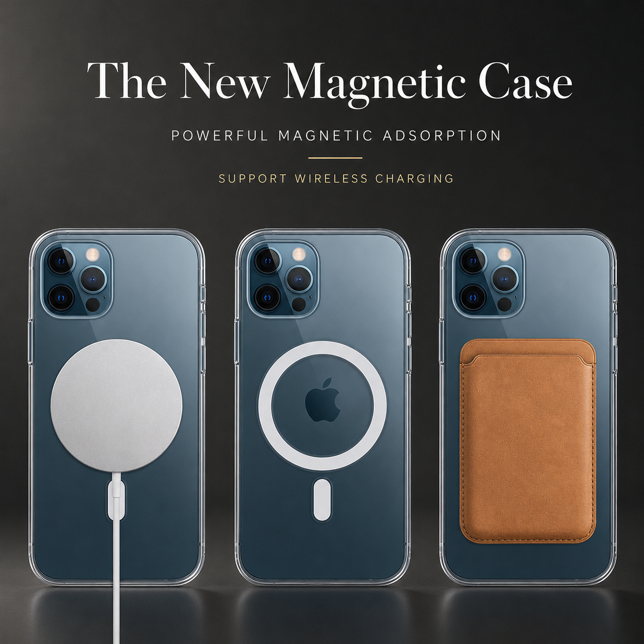 Premium iPhone Case MagSafe Compatible Transparent Protective Cover Camera Lens Protection Shockproof Ultra Thin Frameless Clear Design Slim Profile