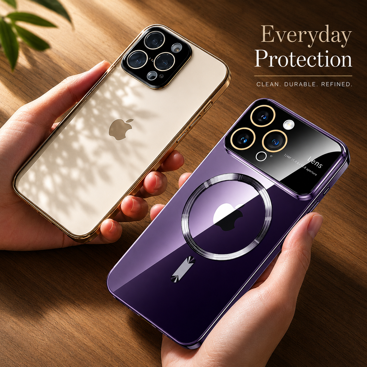 Premium iPhone Case MagSafe Compatible Transparent Tempered Glass Cover Camera Lens Protection Shockproof Silicone Bumper Ultra Thin Full Coverage Design
