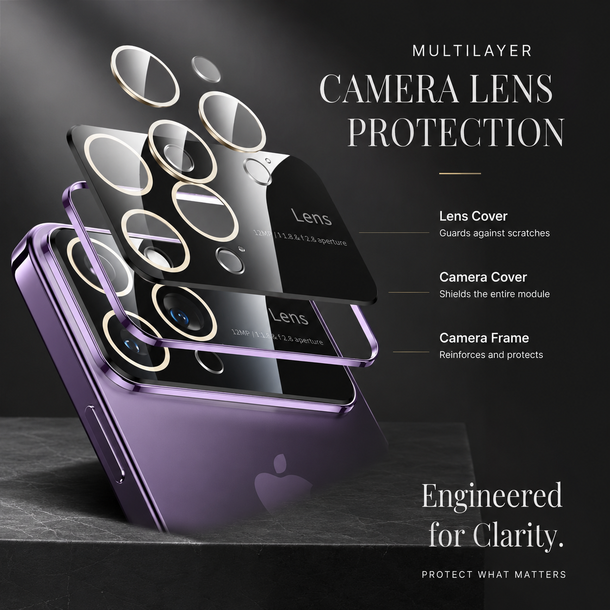 Premium iPhone Case MagSafe Compatible Transparent Tempered Glass Cover Camera Lens Protection Shockproof Silicone Bumper Ultra Thin Full Coverage Design