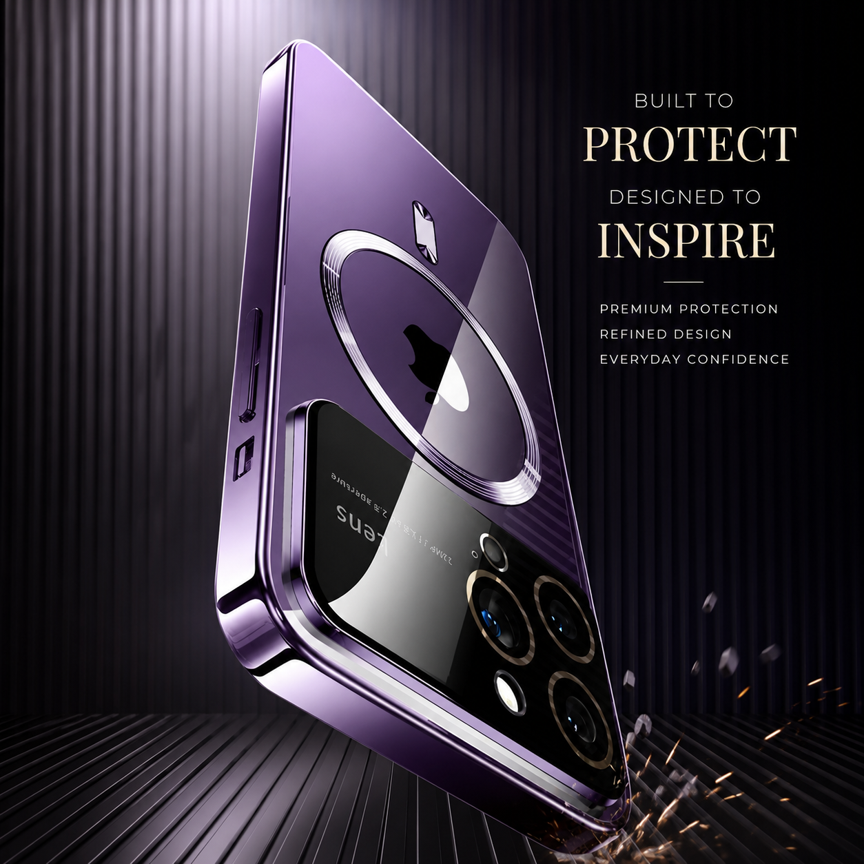 Premium iPhone Case MagSafe Compatible Transparent Tempered Glass Cover Camera Lens Protection Shockproof Silicone Bumper Ultra Thin Full Coverage Design