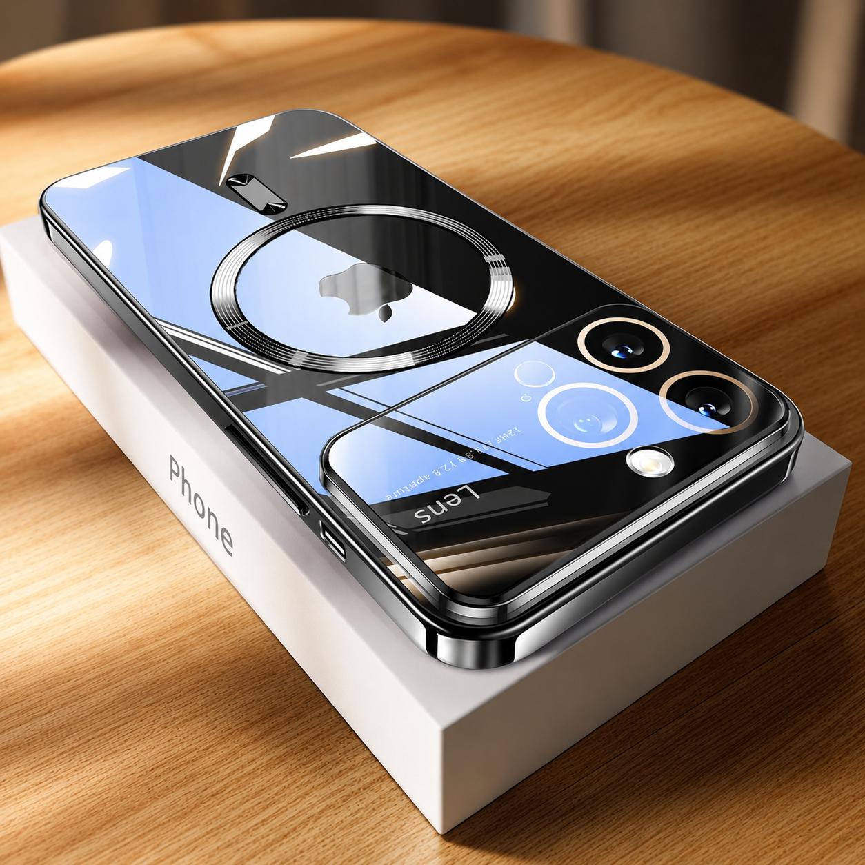 Premium iPhone Case MagSafe Compatible Transparent Tempered Glass Cover Camera Lens Protection Shockproof Silicone Bumper Ultra Thin Full Coverage Design