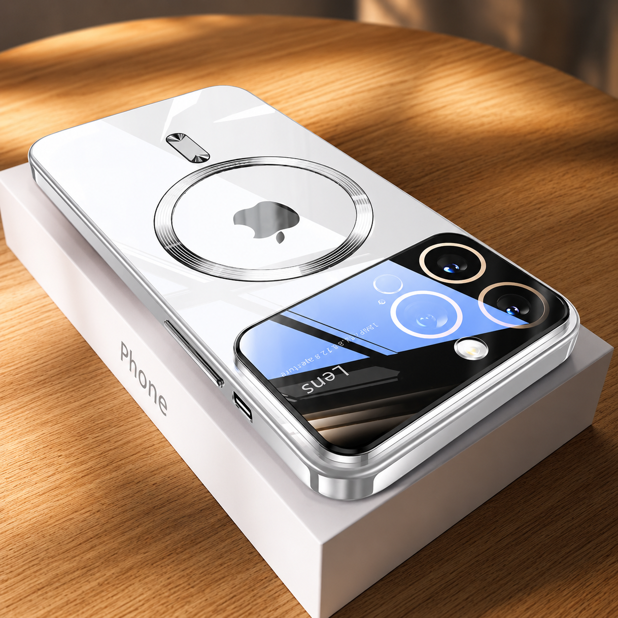 Premium iPhone Case MagSafe Compatible Transparent Tempered Glass Cover Camera Lens Protection Shockproof Silicone Bumper Ultra Thin Full Coverage Design
