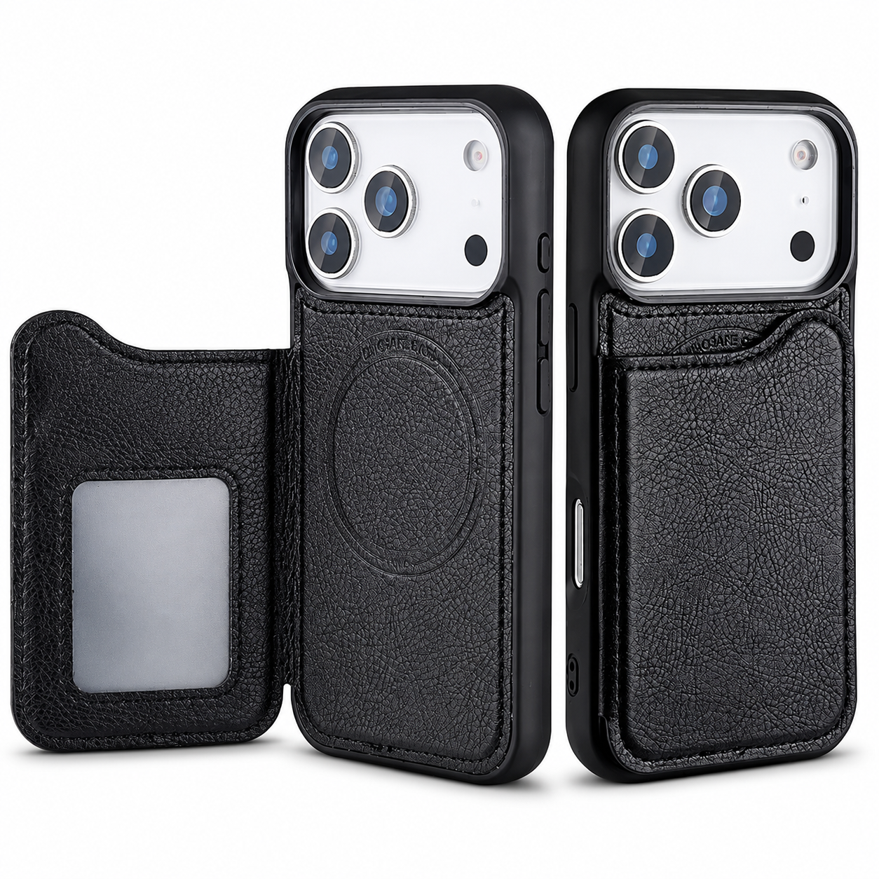 Premium iPhone Case MagSafe Compatible Wallet Cover Card Holder Shockproof Protective Cover Magnetic Flip Leather Design