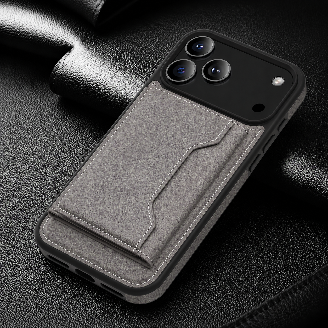 Premium iPhone Case MagSafe Compatible Wallet Cover Card Holder Shockproof Protective Cover PU Leather Magnetic Storage Design