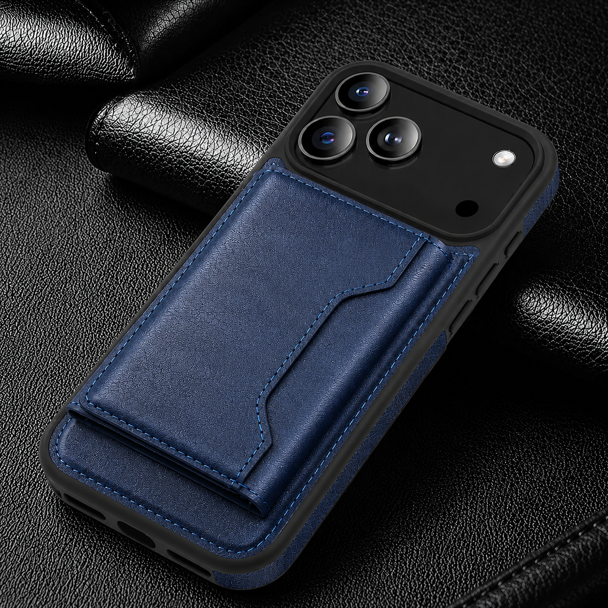 Premium iPhone Case MagSafe Compatible Wallet Cover Card Holder Shockproof Protective Cover PU Leather Magnetic Storage Design