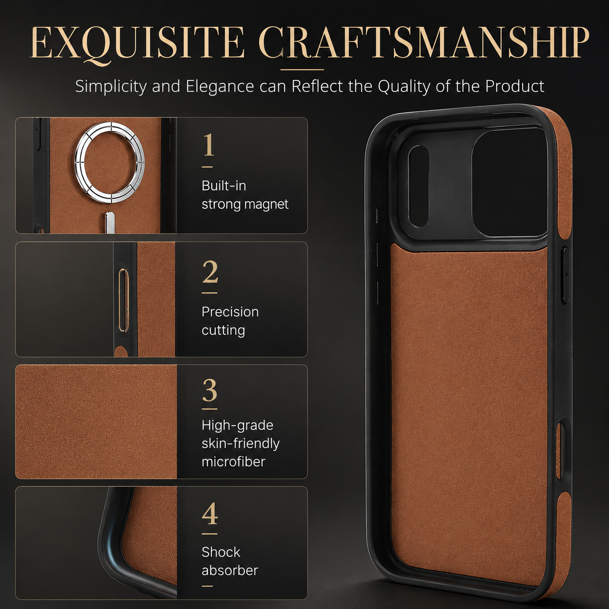 Premium iPhone Case MagSafe Compatible Wallet Cover with Card Holder, Magnetic Leather Matte Finish, Anti Fingerprint Surface, Shockproof Protection