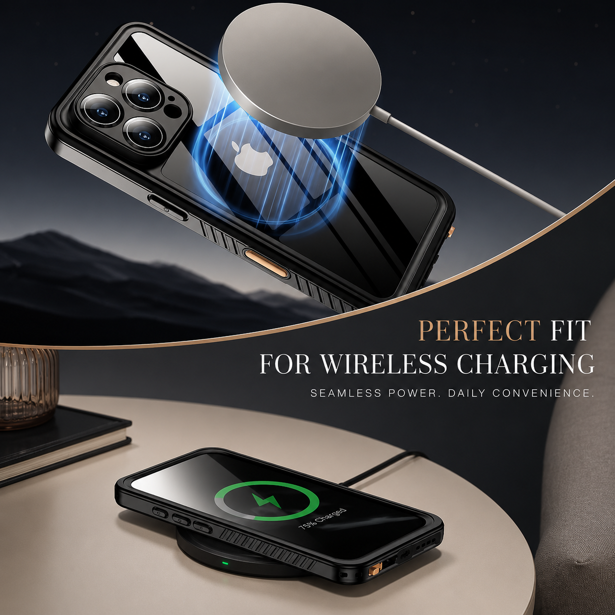 Premium iPhone Case MagSafe Compatible Waterproof Cover with Built In Screen Protector, Full Body Protection, Camera Lens Protection and Shockproof Design