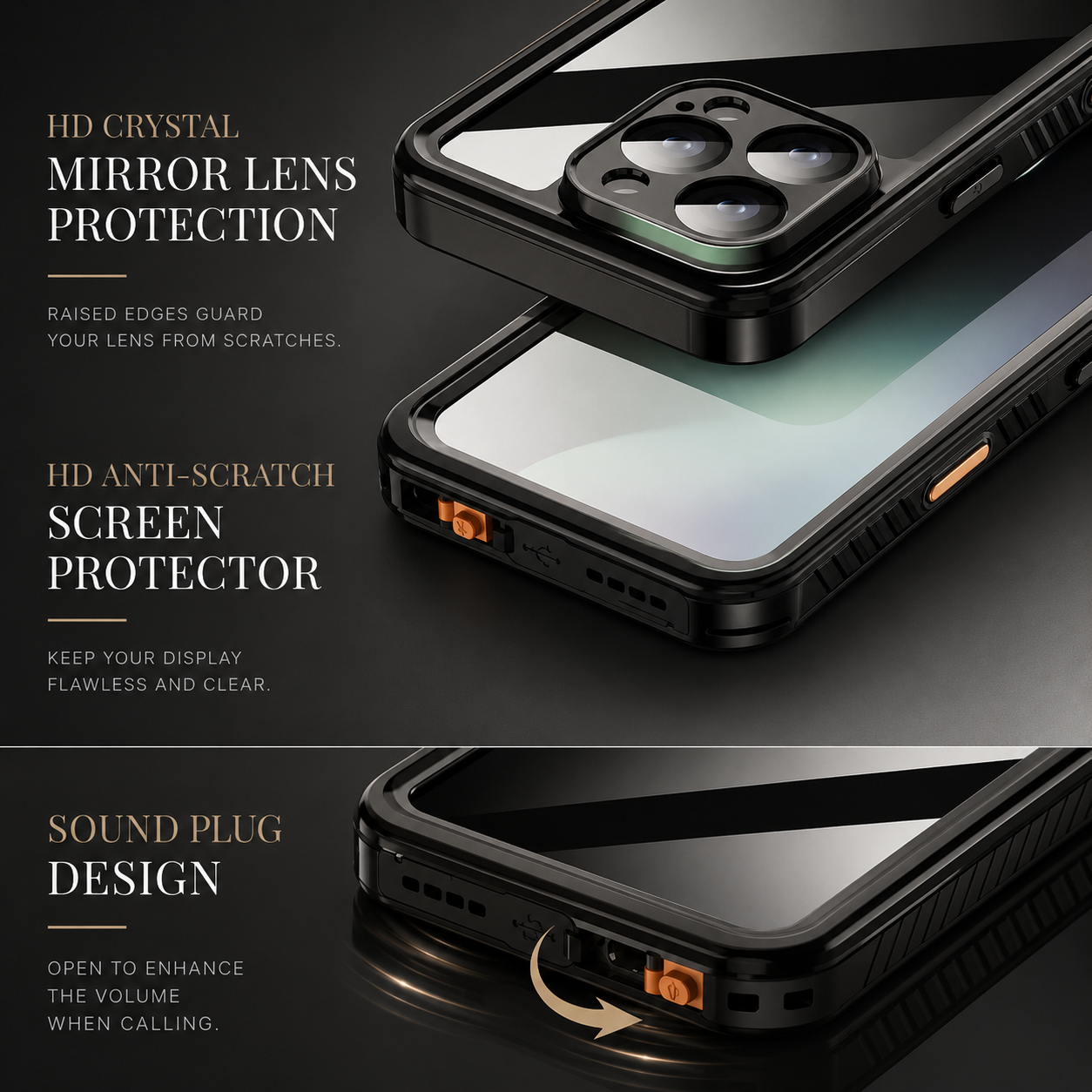 Premium iPhone Case MagSafe Compatible Waterproof Cover with Built In Screen Protector, Full Body Protection, Camera Lens Protection and Shockproof Design