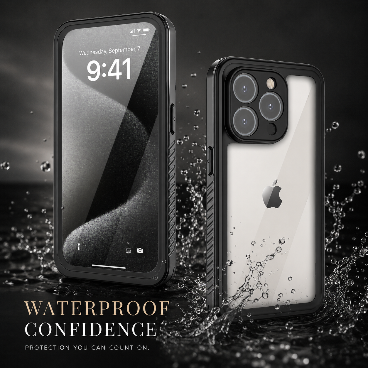 Premium iPhone Case MagSafe Compatible Waterproof Cover with Built In Screen Protector, Full Body Protection, Camera Lens Protection and Shockproof Design