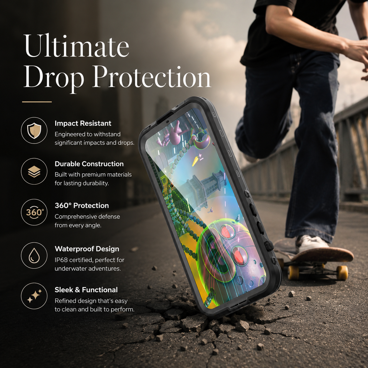 Premium iPhone Case MagSafe Compatible Waterproof IP68 Cover Camera Lens Protection Shockproof Full Body Sealed Transparent Design Anti Scratch Dustproof Protective Bumper