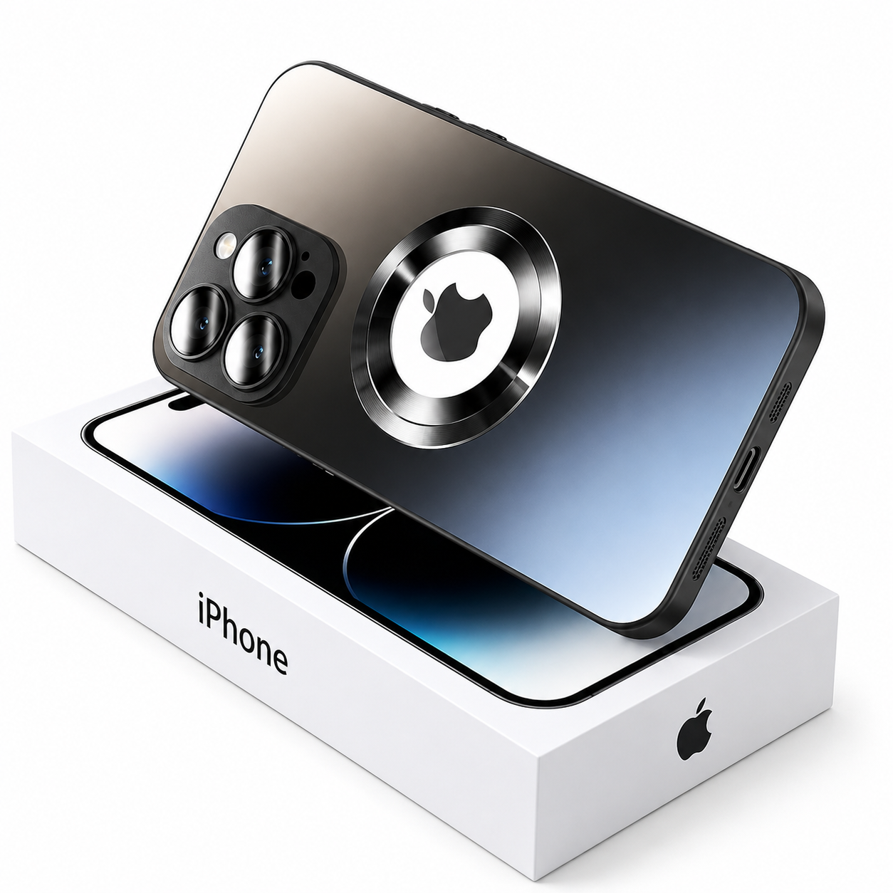 Premium iPhone Case MagSafe Compatible with Camera Lens Protection, Tempered Glass Matte Finish, Shockproof Magnetic Luminous Design, Slim Fit