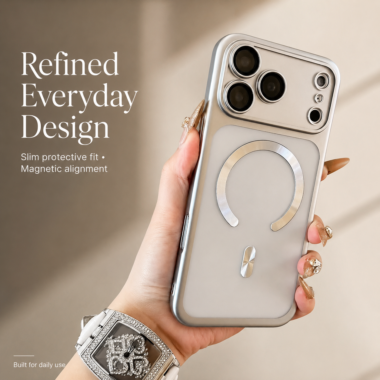 Premium iPhone Case MagSafe Matte Plating Translucent Silicone Cover with Shockproof Protection, Lens Film Guard, Anti-Fingerprint Non-Slip Design