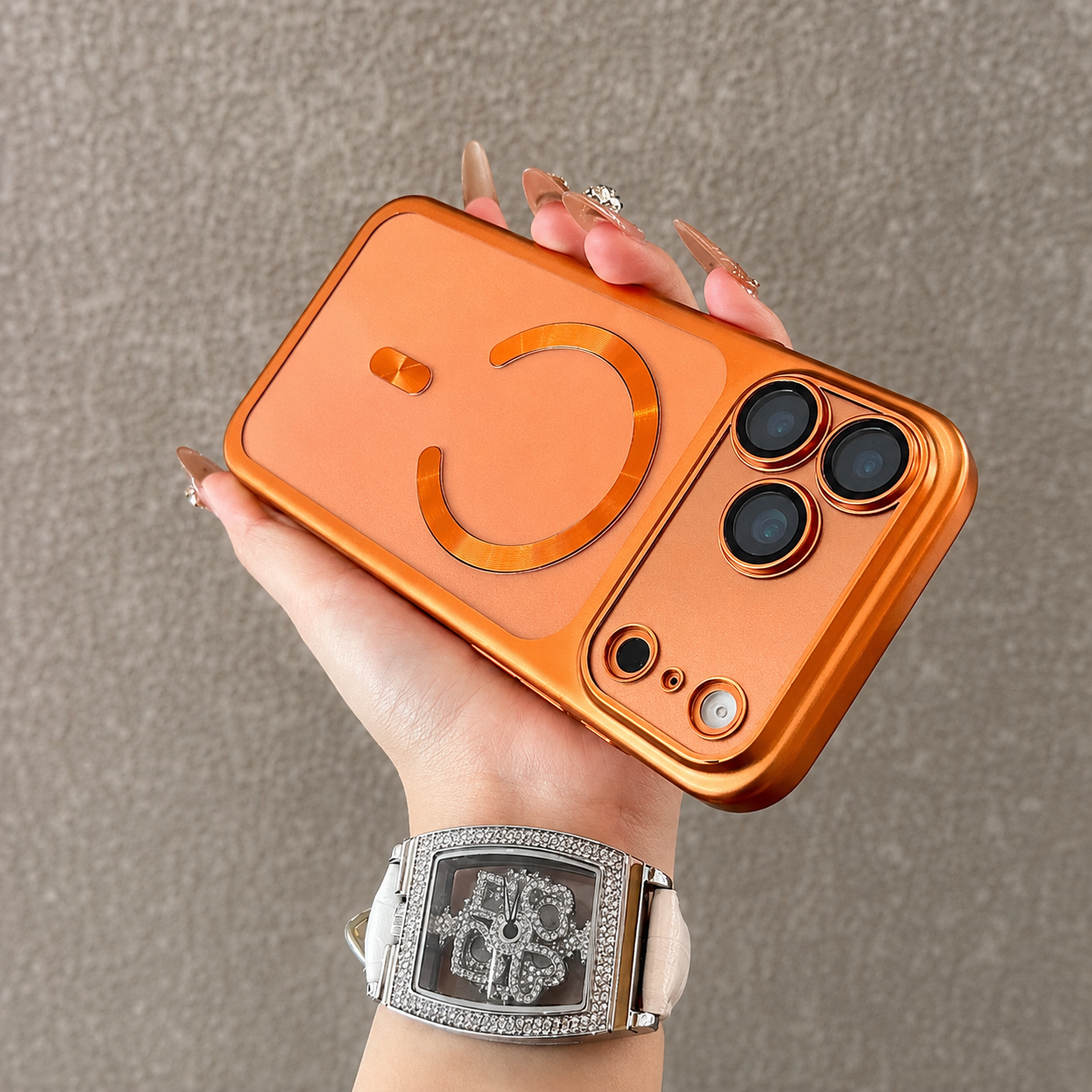 Premium iPhone Case MagSafe Matte Plating Translucent Silicone Cover with Shockproof Protection, Lens Film Guard, Anti-Fingerprint Non-Slip Design