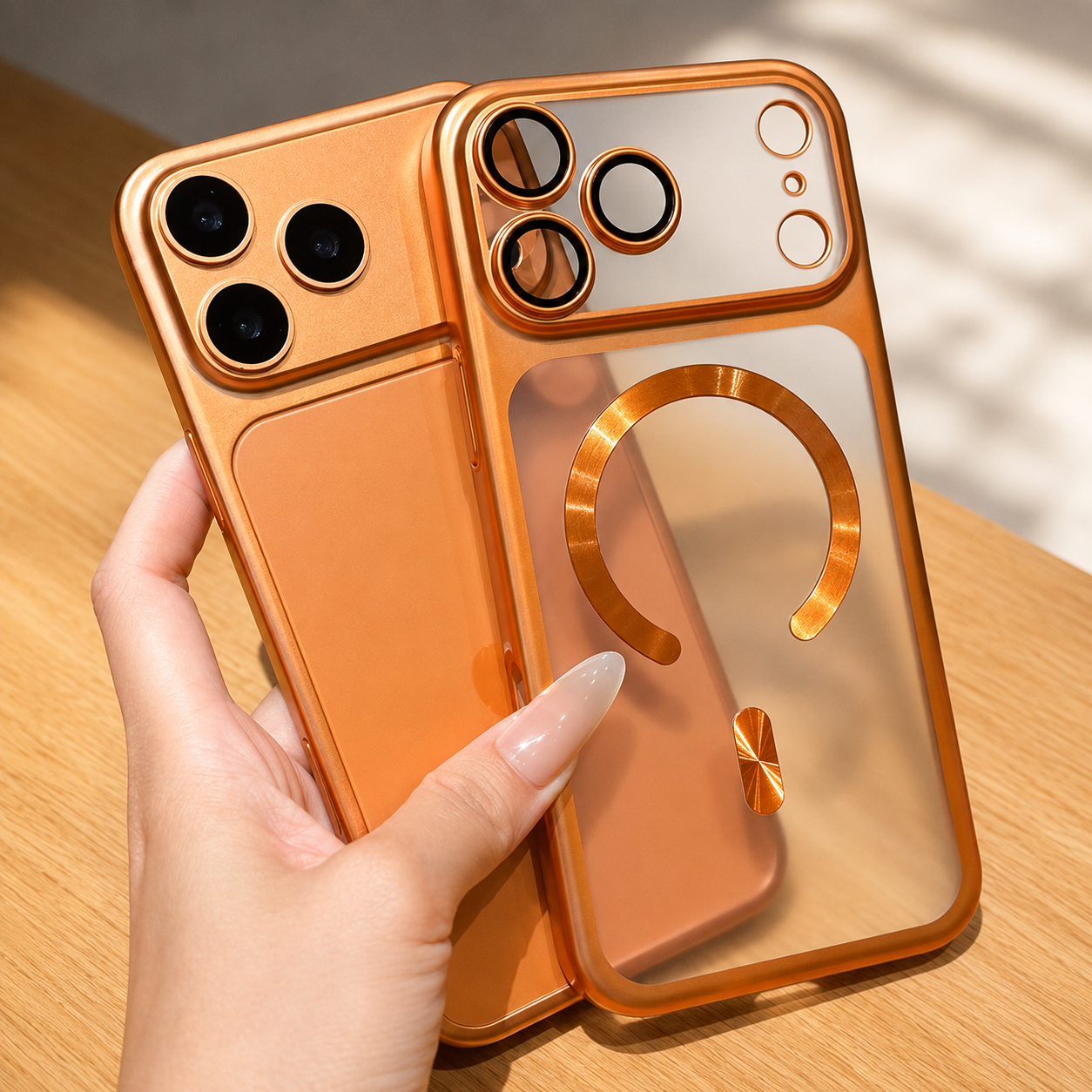 Premium iPhone Case MagSafe Matte Plating Translucent Silicone Cover with Shockproof Protection, Lens Film Guard, Anti-Fingerprint Non-Slip Design