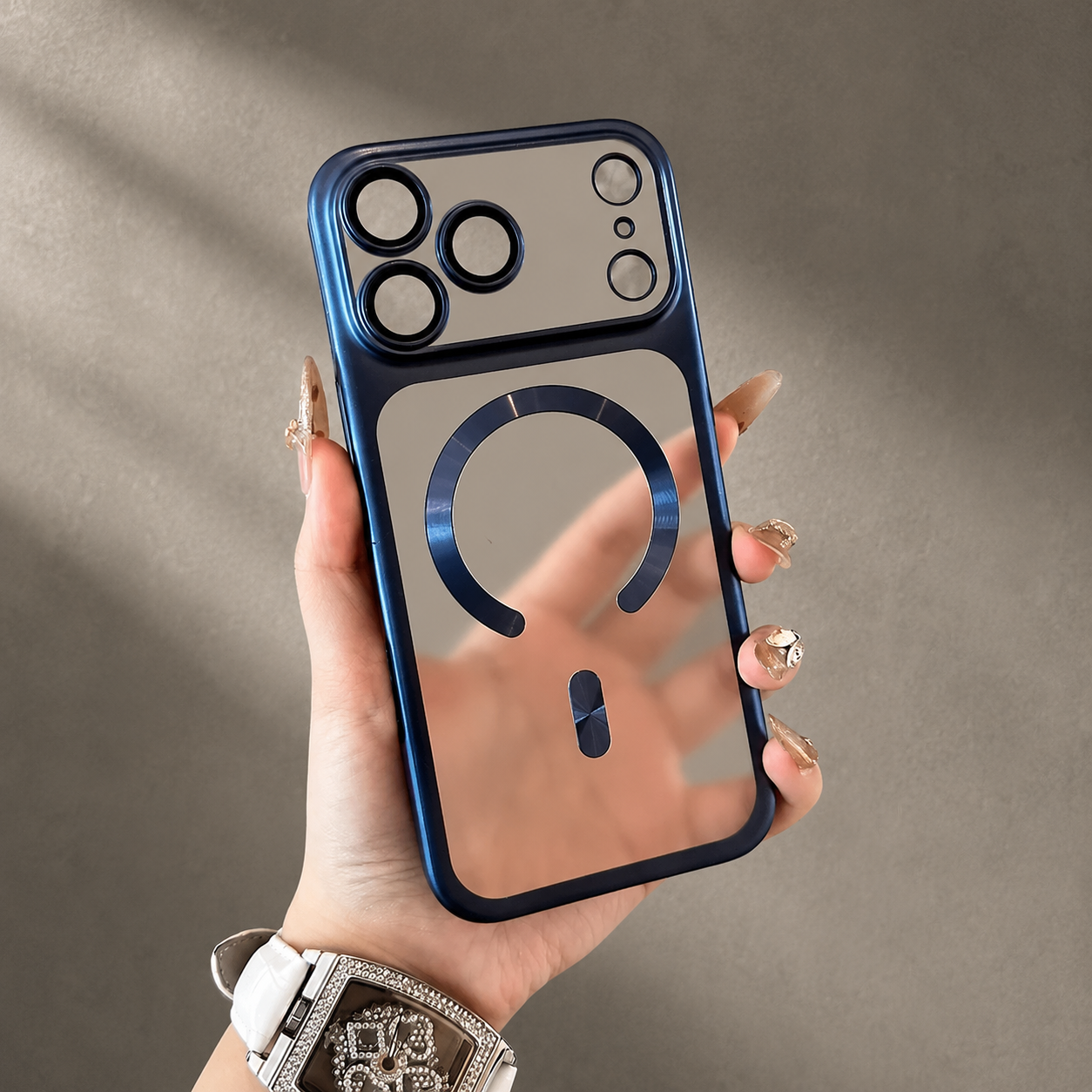 Premium iPhone Case MagSafe Matte Plating Translucent Silicone Cover with Shockproof Protection, Lens Film Guard, Anti-Fingerprint Non-Slip Design