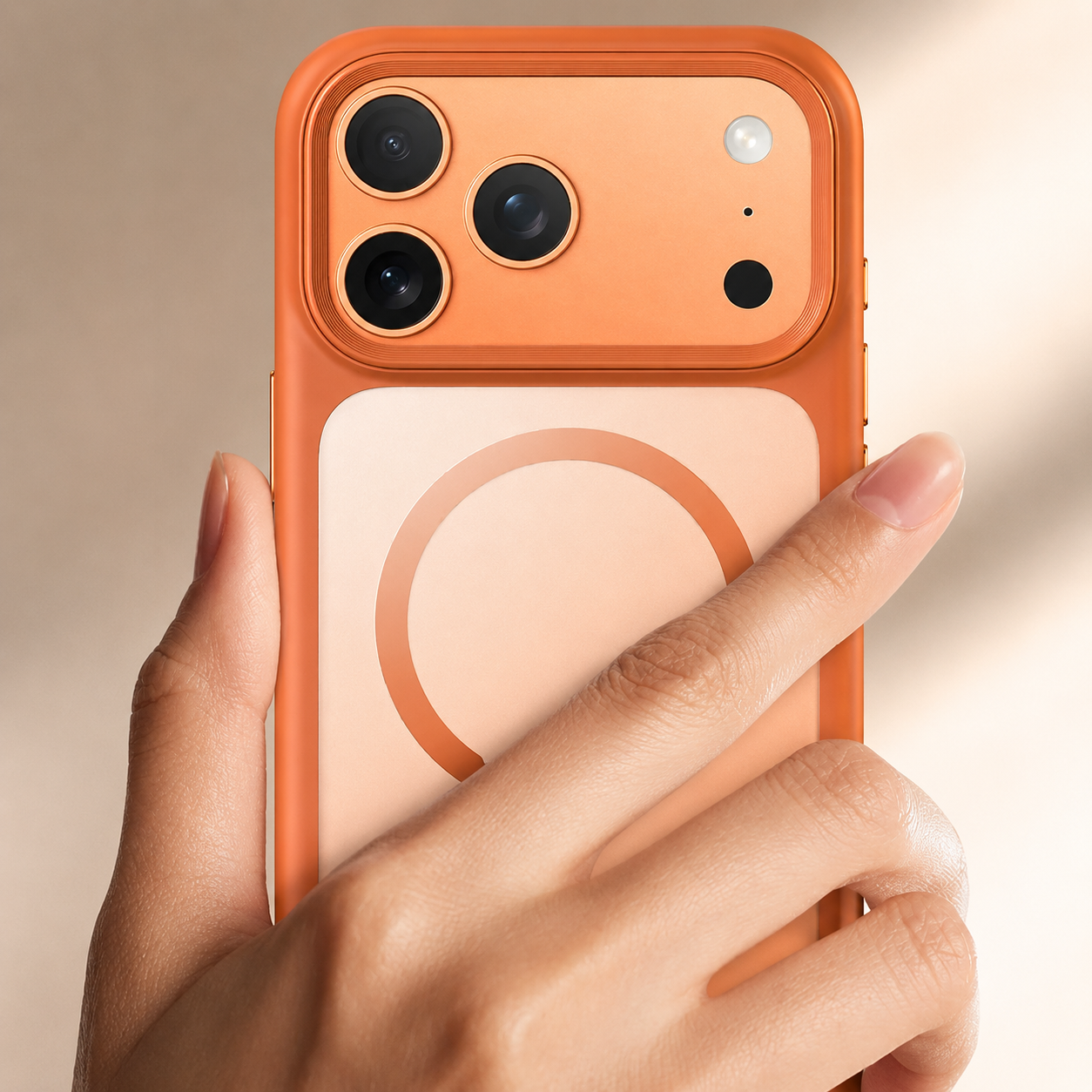 Premium iPhone Case MagSafe Transparent Soft Cover with Metal Buttons, Skin-Feel Matte Design, Shockproof Anti-Fingerprint Non-Slip Protection
