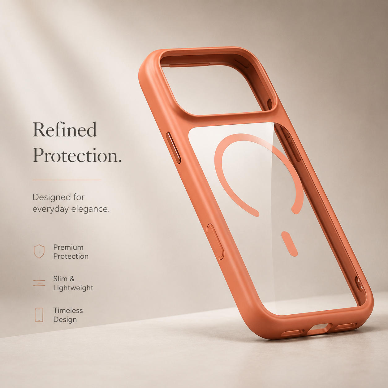 Premium iPhone Case MagSafe Transparent Soft Cover with Metal Buttons, Skin-Feel Matte Design, Shockproof Anti-Fingerprint Non-Slip Protection
