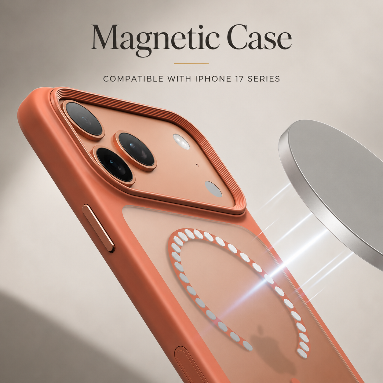 Premium iPhone Case MagSafe Transparent Soft Cover with Metal Buttons, Skin-Feel Matte Design, Shockproof Anti-Fingerprint Non-Slip Protection