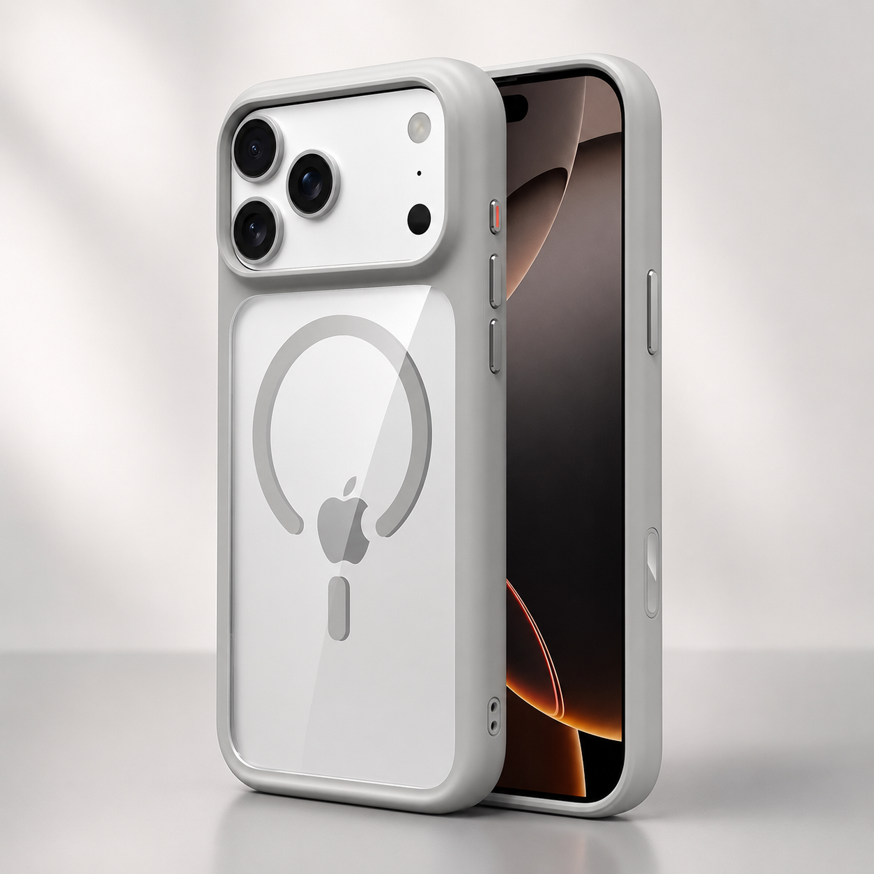 Premium iPhone Case MagSafe Transparent Soft Cover with Metal Buttons, Skin-Feel Matte Design, Shockproof Anti-Fingerprint Non-Slip Protection